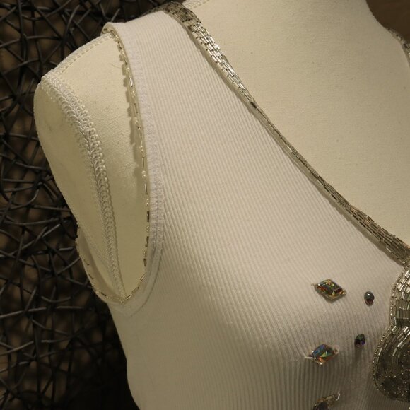 ABS by Allen Schwartz Embellished Rib Knit Tank Top - Picture 3 of 6